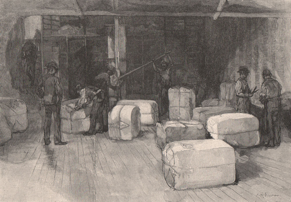 Wool pressing. Australia 1888 old antique vintage print picture
